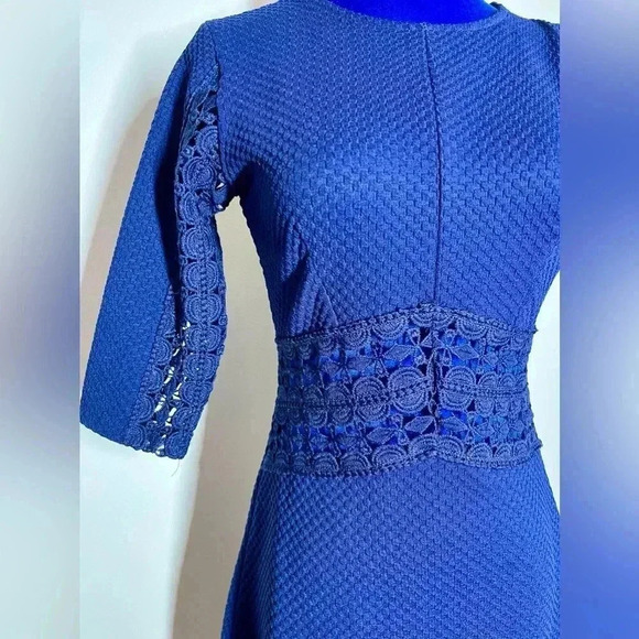 ASOS | Fitted Mini Cutout Dress | Navy - Long sleeve | Women’s 0 - Picture 2 of 3